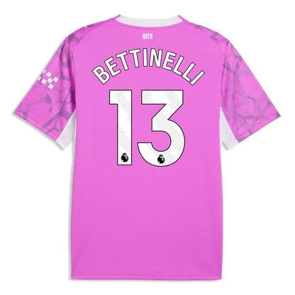 Women's Manchester City Goalkeeper Jersey 2026/27 With BETTINELLI 13 Printing - Electric Orchid-PUMA White