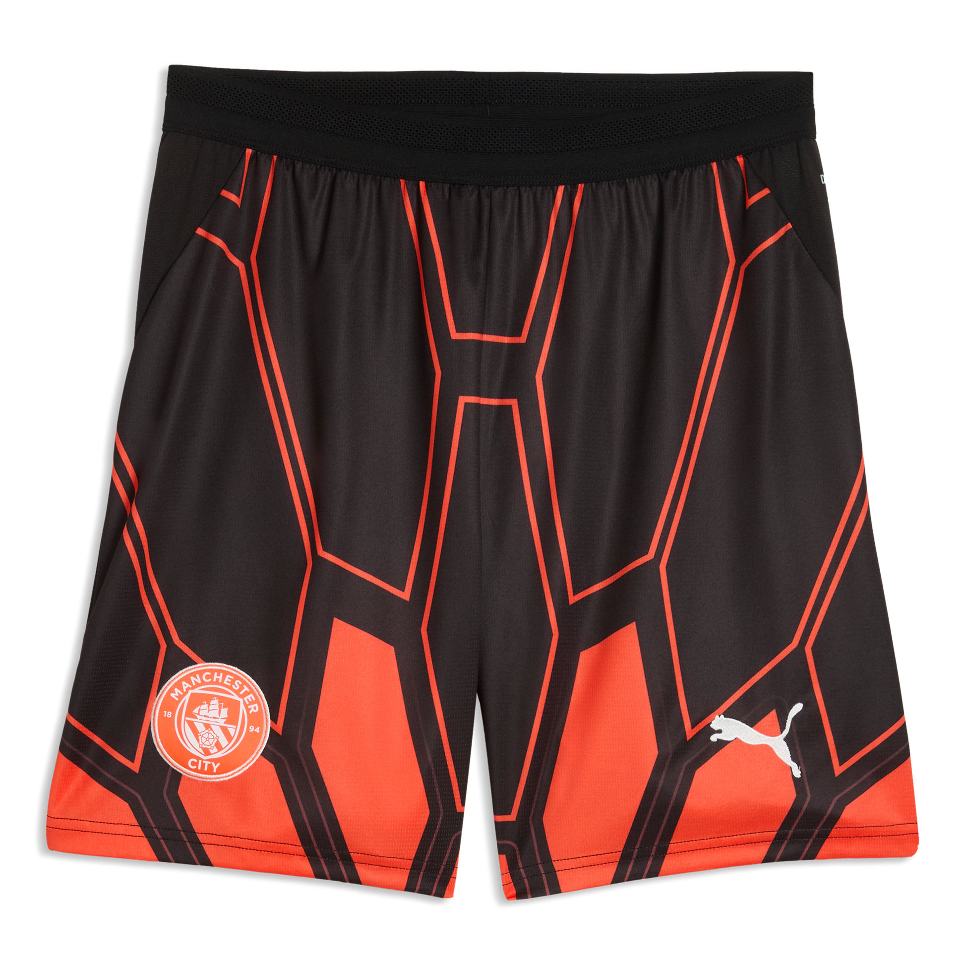 Kids' Manchester City Goalkeeper Shorts 2026/27 With #13 - Vibrant Green-Varsity Green