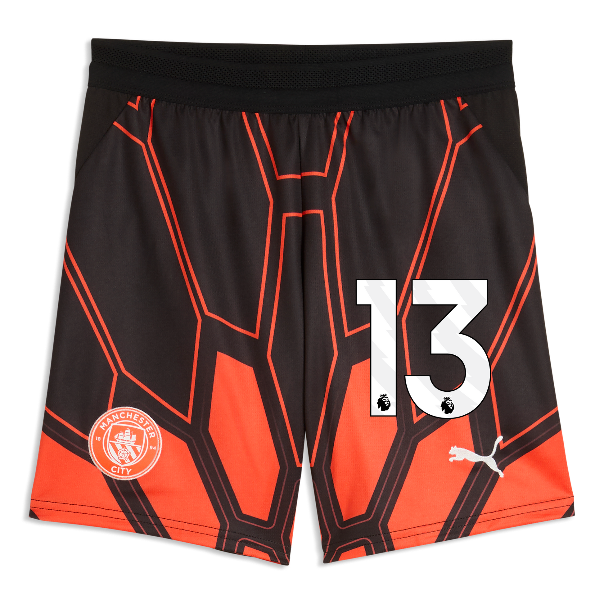 Kids' Manchester City Goalkeeper Shorts 2026/27 With #13 - Hot Heat-PUMA Black