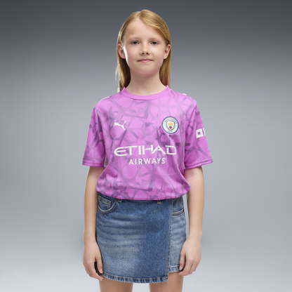 Kids' Manchester City Goalkeeper Jersey 2026/27 - Electric Orchid-PUMA White