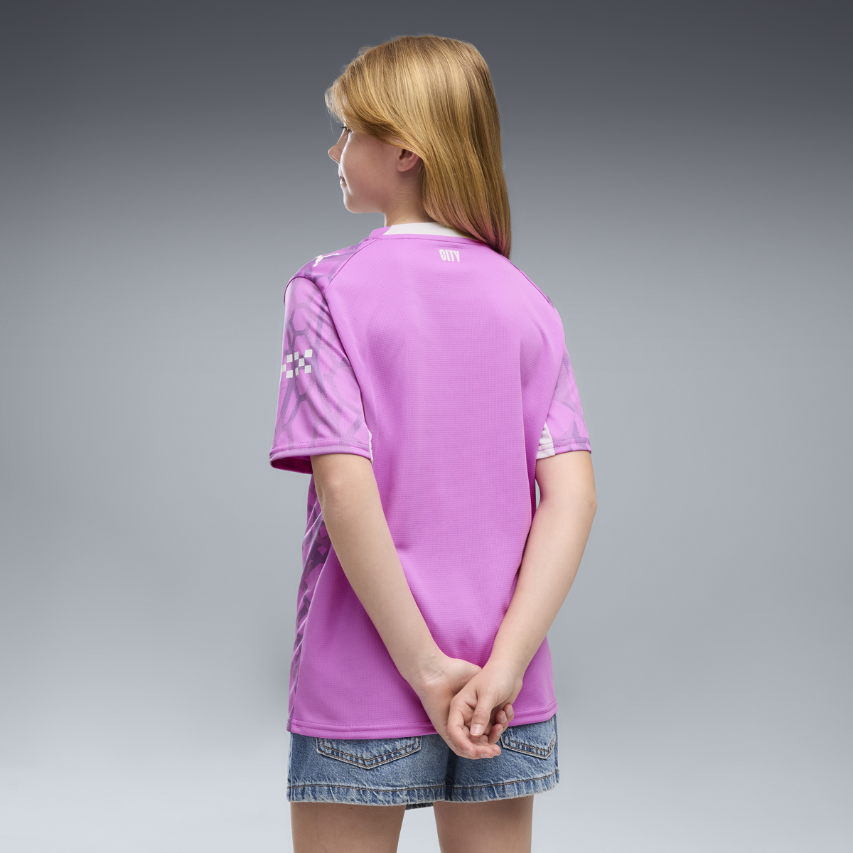 Kids' Manchester City Goalkeeper Jersey 2026/27 - Electric Orchid-PUMA White