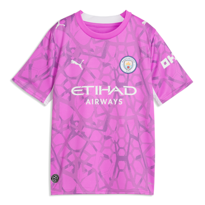 Kids' Manchester City Goalkeeper Jersey 2026/27 - Electric Orchid-PUMA White