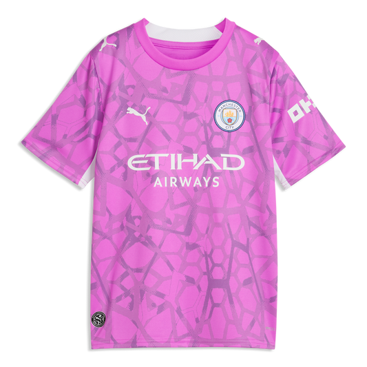Kids' Manchester City Goalkeeper Jersey 2026/27 - Electric Orchid-PUMA White