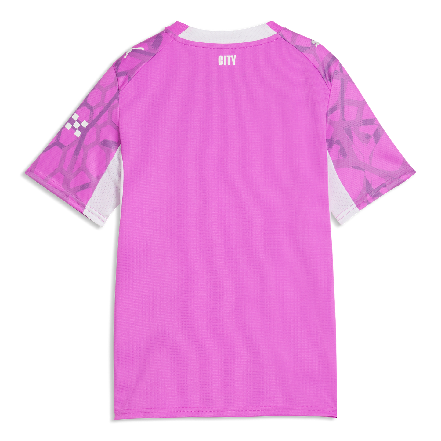 Kids' Manchester City Goalkeeper Jersey 2026/27 With TRAFFORD 1 Printing - Electric Orchid-PUMA White