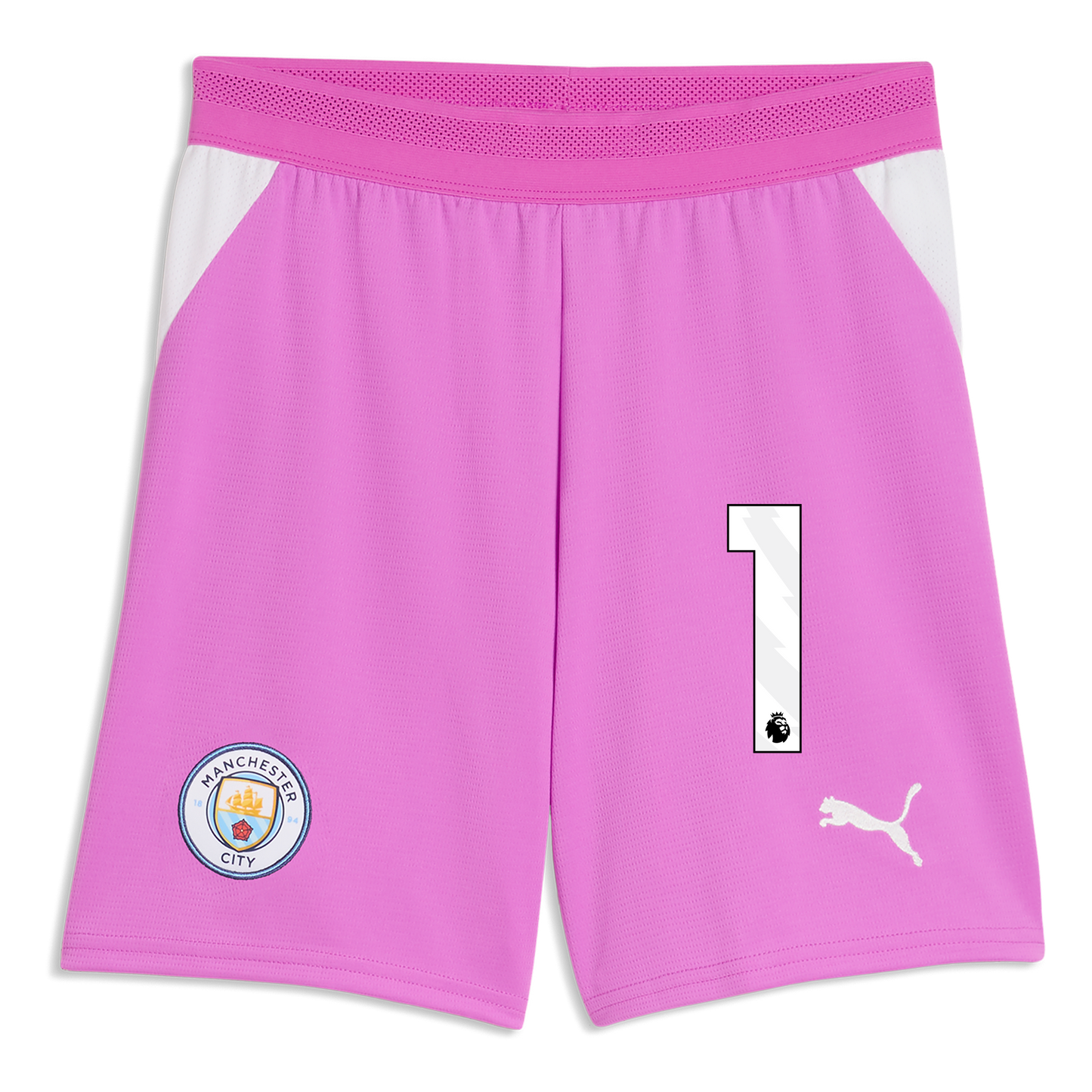 Manchester City Goalkeeper Shorts 2026/27 With #1 - Electric Orchid-PUMA White