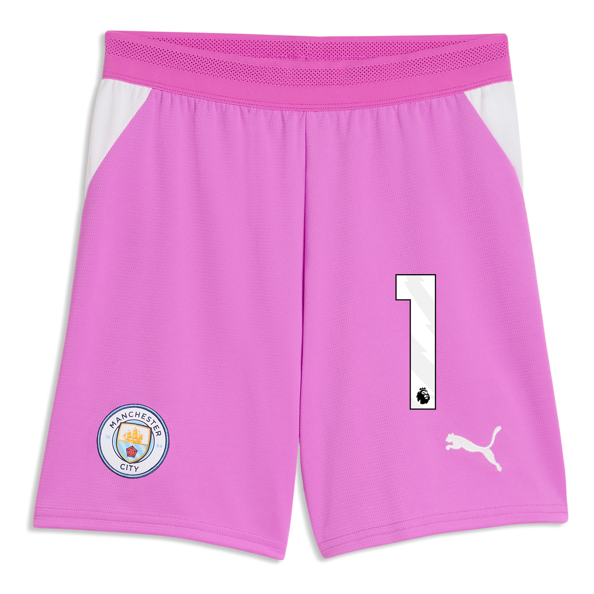 Manchester City Goalkeeper Shorts 2026/27 With #1 - Electric Orchid-PUMA White