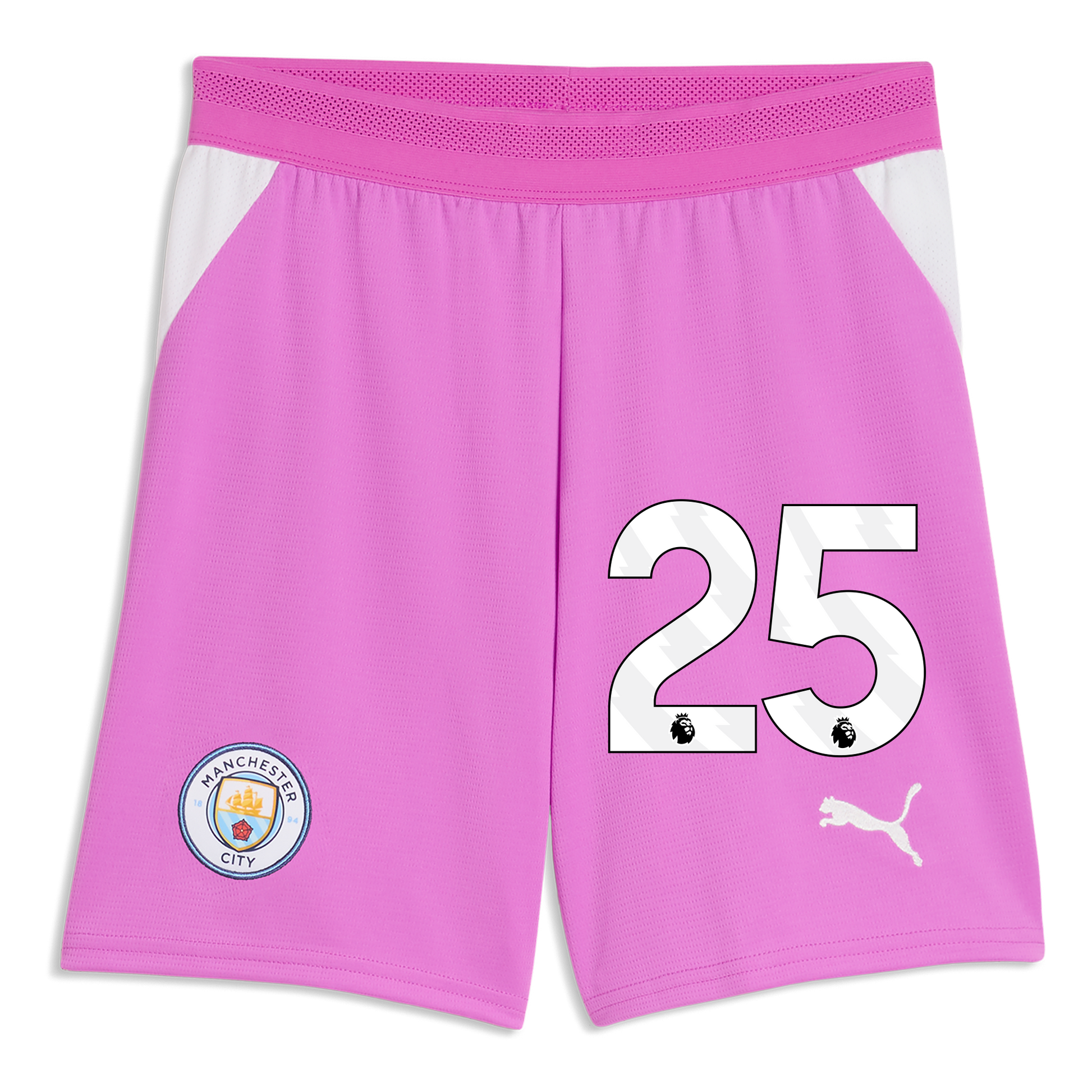 Manchester City Goalkeeper Shorts 2026/27 With #25 - Electric Orchid-PUMA White