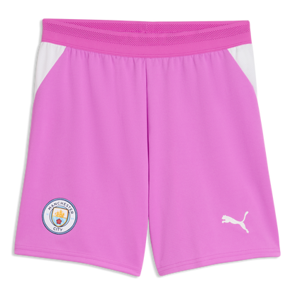 Kids' Manchester City Goalkeeper Shorts 2026/27 - Electric Orchid-PUMA White