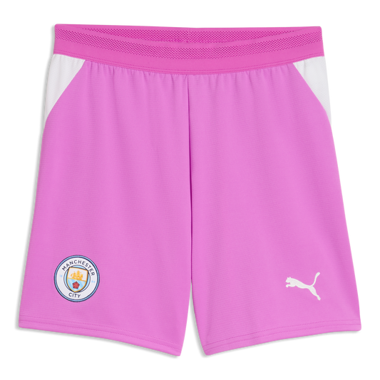 Kids' Manchester City Goalkeeper Shorts 2026/27 - Electric Orchid-PUMA White