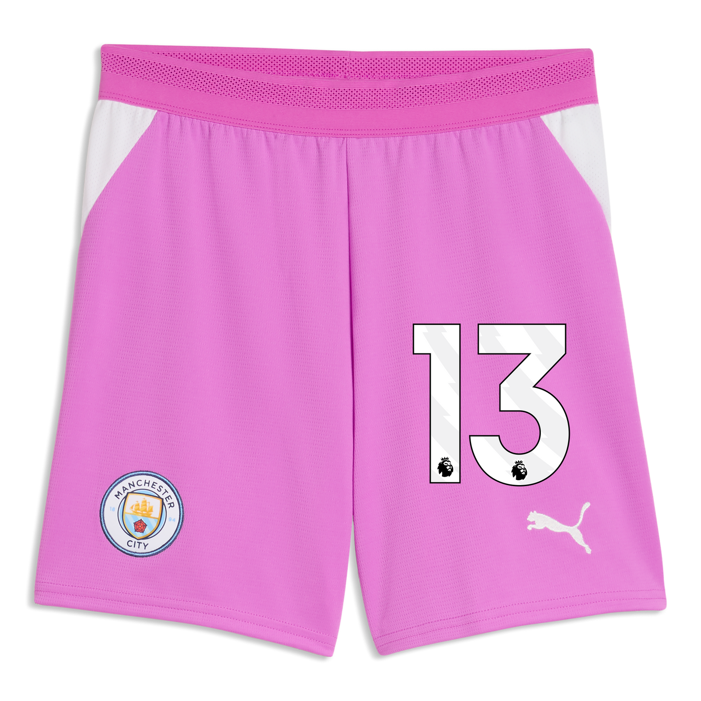 Kids' Manchester City Goalkeeper Shorts 2026/27 With #13 - Electric Orchid-PUMA White