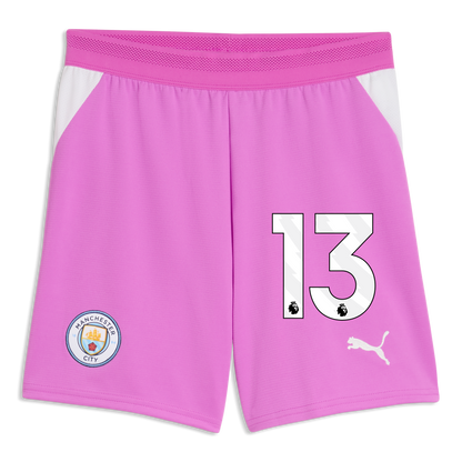 Kids' Manchester City Goalkeeper Shorts 2026/27 With #13 - Electric Orchid-PUMA White