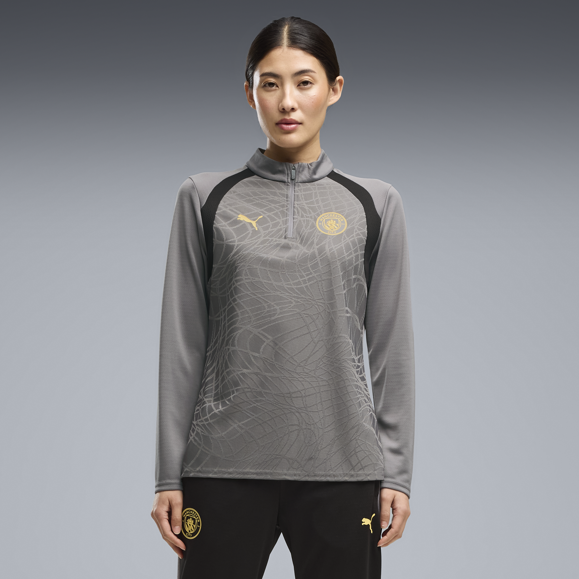 Women's Manchester City Training 1/4 Zip Top 2026/27 - Cast Iron-Flaxen