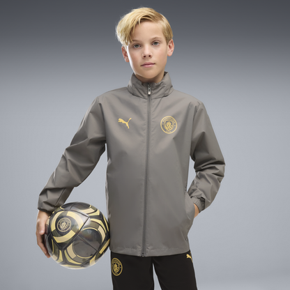 Kids' Manchester City Training All Weather Jacket 2026/27 - Cast Iron-Flaxen