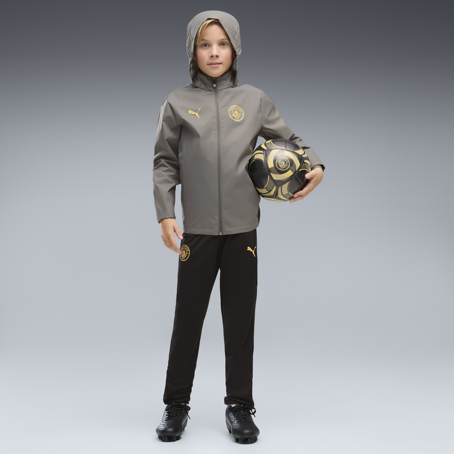Kids' Manchester City Training All Weather Jacket 2026/27 - Cast Iron-Flaxen