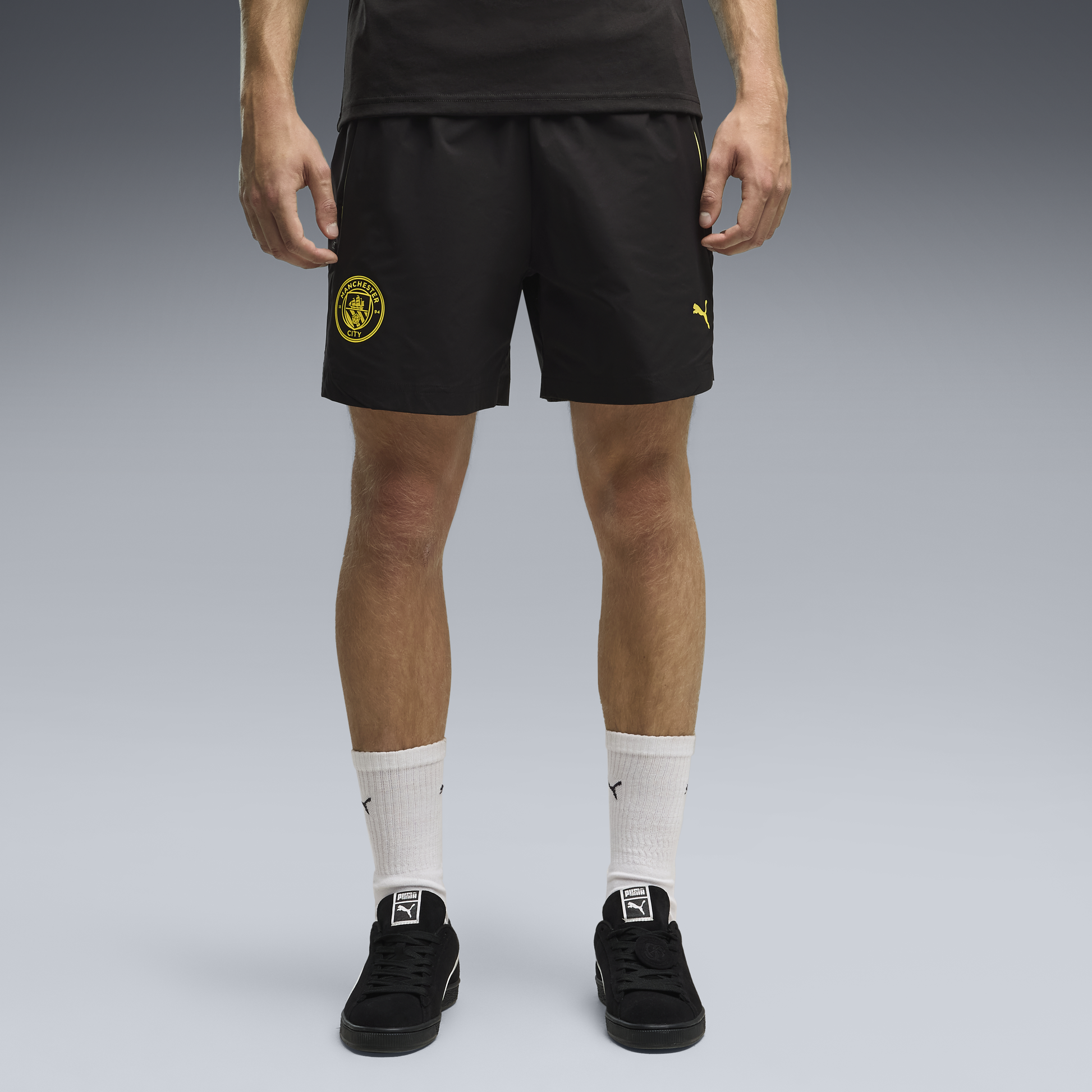Manchester City PUMATECH Woven Shorts 2026/27 - PUMA Black-Yellow Blaze