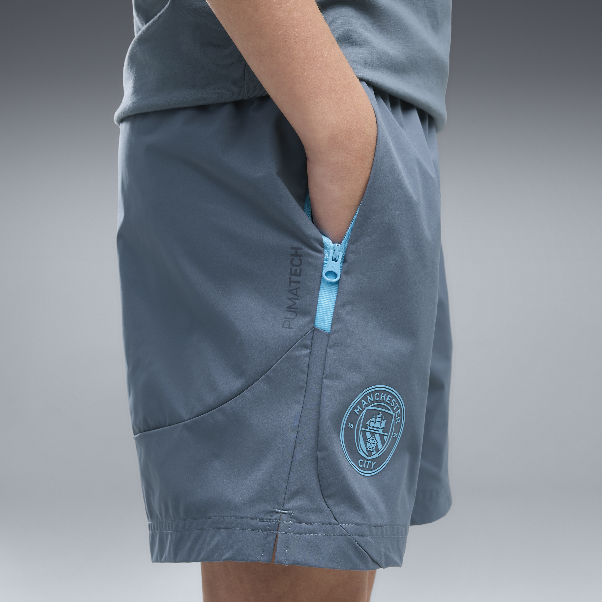 Kids' Manchester City PUMATECH Woven Shorts 2026/27 - Evening Sky-Luminous Blue