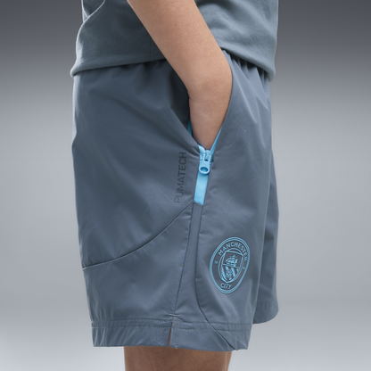 Kids' Manchester City PUMATECH Woven Shorts 2026/27 - Evening Sky-Luminous Blue