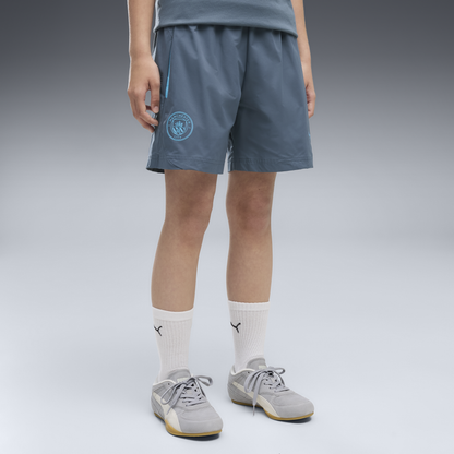 Kids' Manchester City PUMATECH Woven Shorts 2026/27 - Evening Sky-Luminous Blue