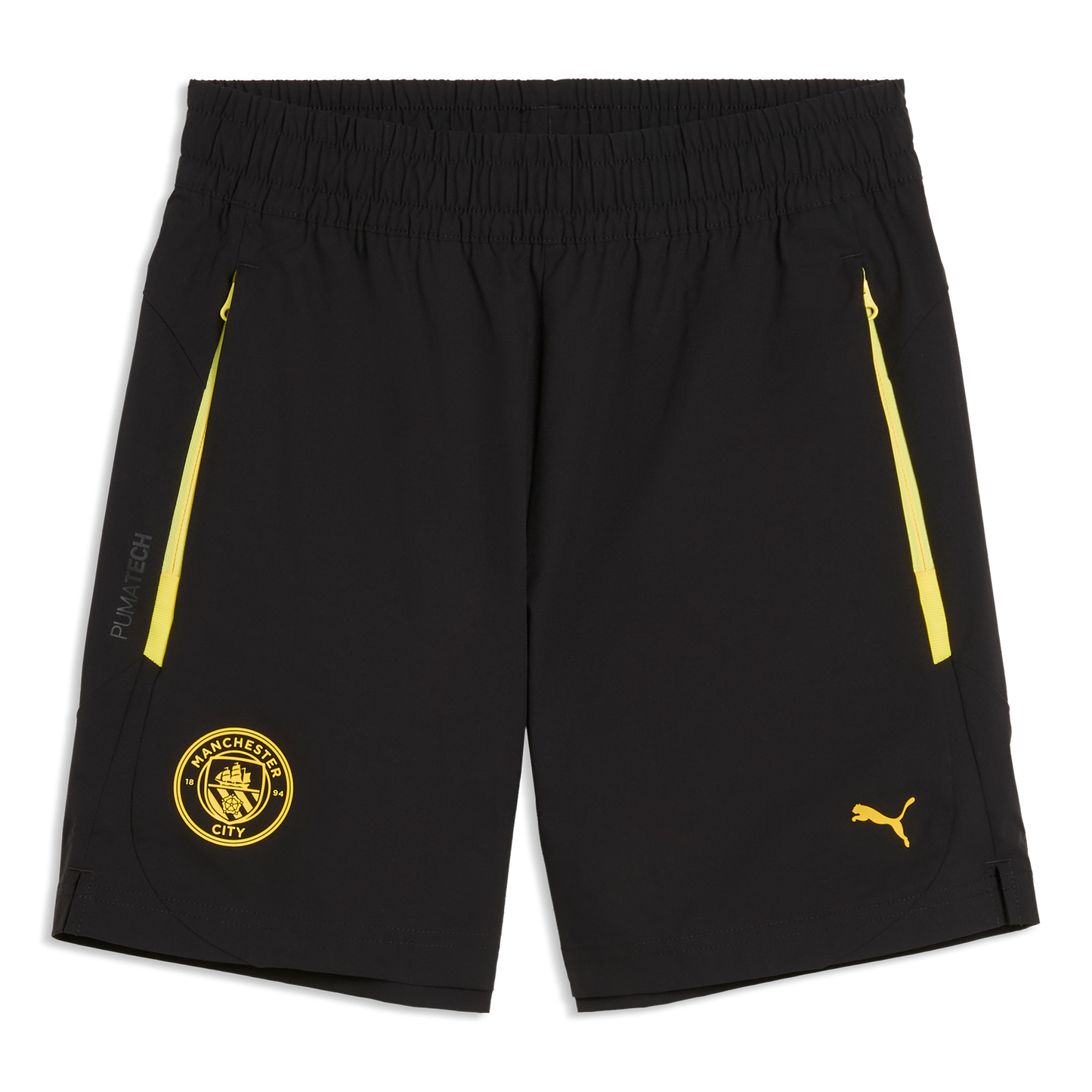 Kids' Manchester City PUMATECH Woven Shorts 2026/27 - PUMA Black-Yellow Blaze