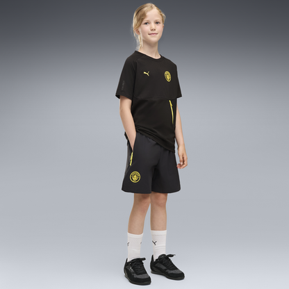 Kids' Manchester City PUMATECH Woven Shorts 2026/27 - PUMA Black-Yellow Blaze