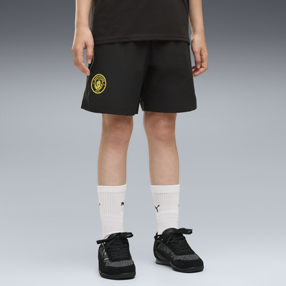 Kids' Manchester City PUMATECH Woven Shorts 2026/27 - PUMA Black-Yellow Blaze