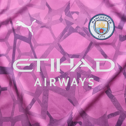 Kids' Manchester City Goalkeeper Jersey 2026/27 With YAMASHITA 31 Printing - Electric Orchid-PUMA White